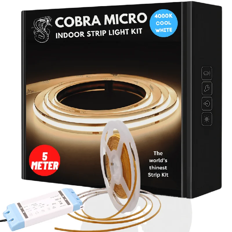 Salt Lamps with a Hand - Carved Design for a Unique and Artisanal Look5 meter COBRA Pro Micro 25W Dotless LED Strip Kit - Cool White