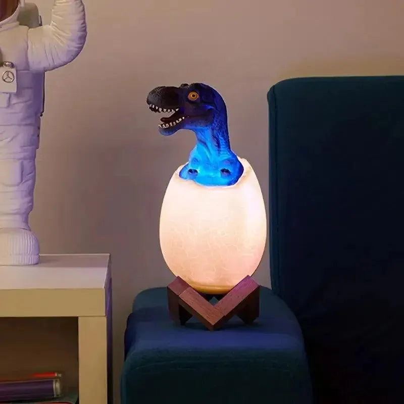 Rustic - Style Night Lamps with Wooden AccentsWaterproof Night Lamps for Bathroom or Outdoor Use3D Colour Changing Dino Night Lamp