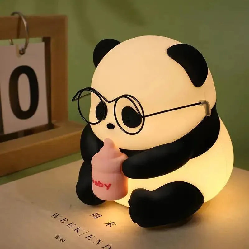 Bohemian - Decorated Night Lamps for Eclectic InteriorsNight Lamps with Anti - Glare Features for Eye ComfortCute Milk Bottle Panda Rechargeable Night Light