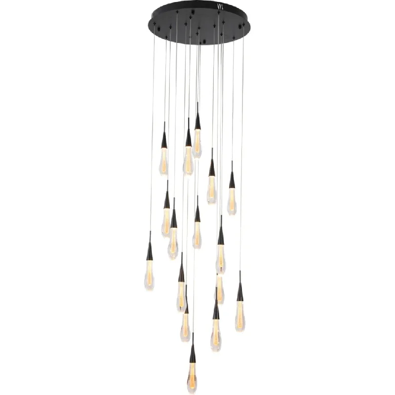 Salt Lamps with a Wooden Base for a Rustic and Natural AestheticRAYNE Matte Black 16-Light LED Crystal Chandelier