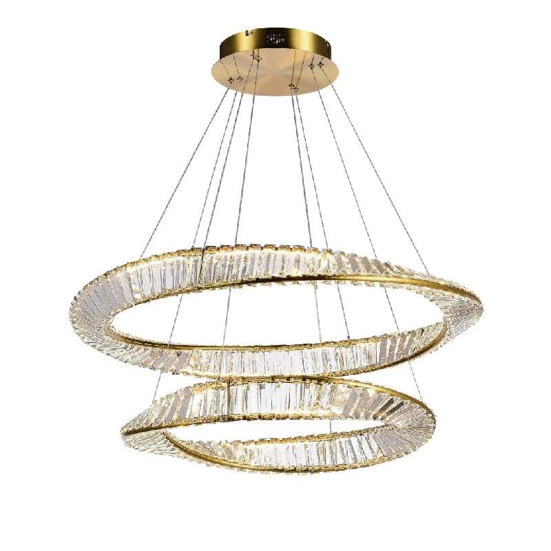 Dimmable Salt Lamps for Adjustable Lighting IntensityFORBES DUO 65W LED Crystal Chandelier with Gold Edging