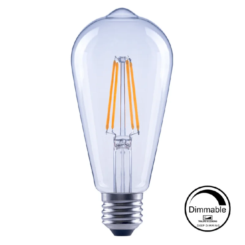 Salt Lamps with a Crystal - Clear Finish for a Pure and Elegant Look7.2W 806lm E27 2700K Clear Dimmable LED ST64