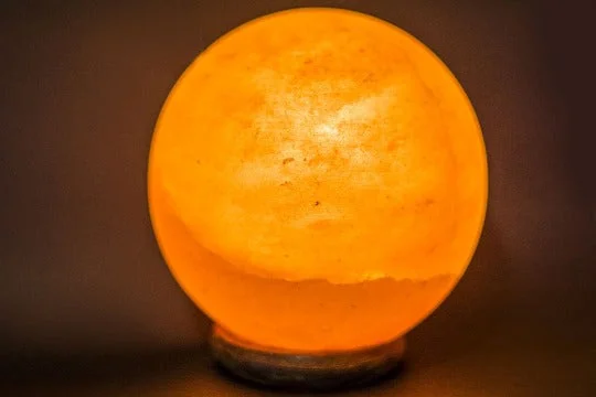 Salt Lamps with a Wooden Base for a Rustic and Natural AestheticBall shape salt lamp