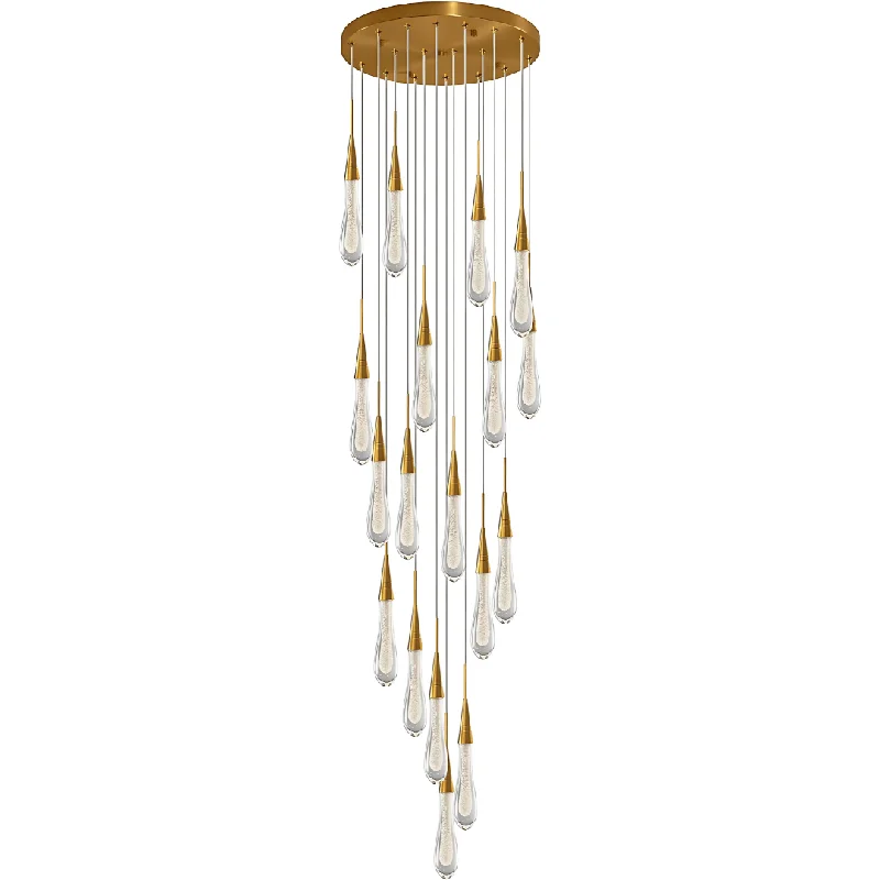 Salt Lamps with a Remote Control for Easy OperationRAYNE Gilded Gold 21-Light LED Crystal Chandelier