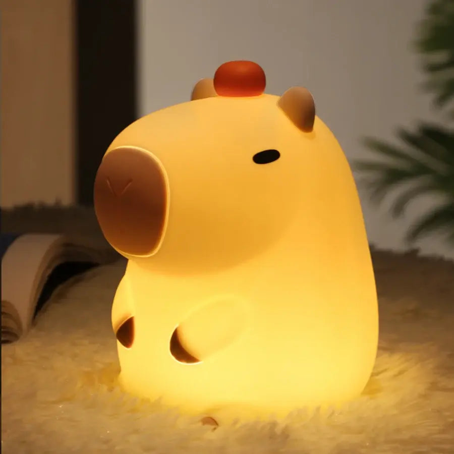 Rustic - Style Night Lamps with Wooden AccentsWaterproof Night Lamps for Bathroom or Outdoor UseCapybara Lamp