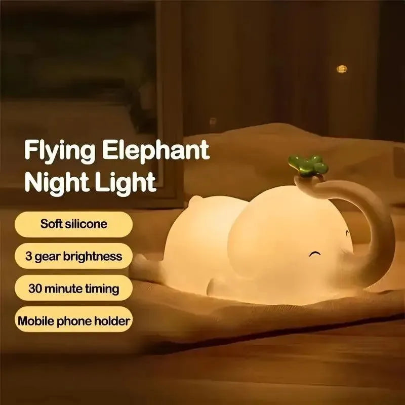 Bohemian - Decorated Night Lamps for Eclectic InteriorsNight Lamps with Anti - Glare Features for Eye Comfort3D Silicon Elephant Night Lamp