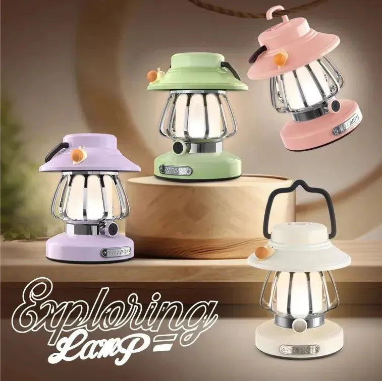 Rustic - Style Night Lamps with Wooden AccentsNight Lamps with Memory Function for Preferred Lighting SettingsRetro USB Touch Dimming LED Lantern