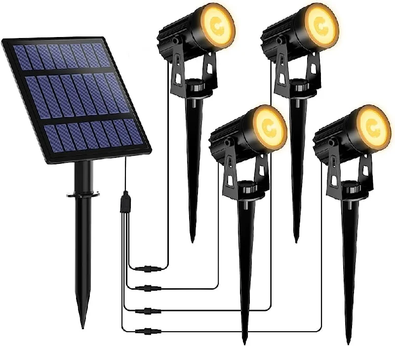 Salt Lamps with a Remote Control for Easy OperationSeries II Professional Grade 3000K 4 Piece DIY LED Solar 4 in 1 Garden Spike Kit