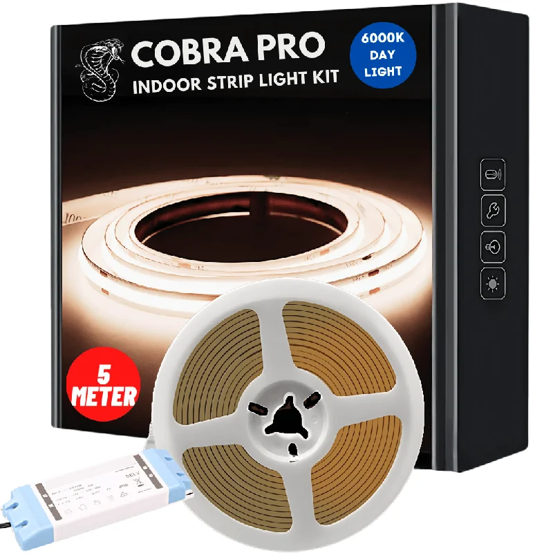 Salt Lamps with a Hand - Carved Design for a Unique and Artisanal Look5 meter COBRA Pro 50W Dotless LED Strip Kit - Daylight