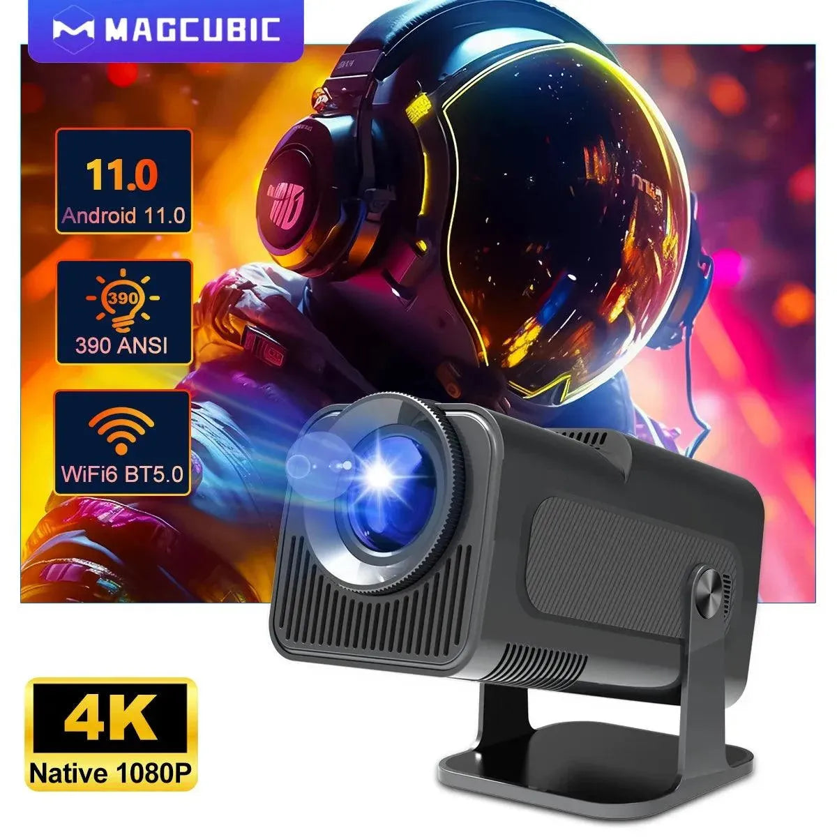 Scandinavian - Designed Night Lamps for a Simple AestheticNight Lamps with Memory Function for Preferred Lighting SettingsMagcubic HY320 Projector 4K Home Theater