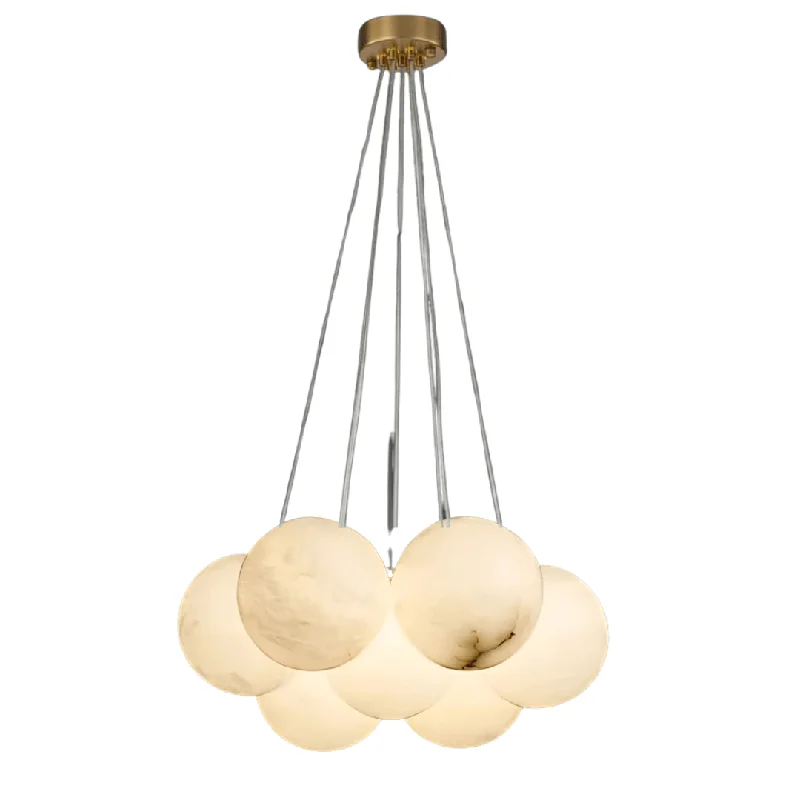 Salt Lamps with a Crystal - Clear Finish for a Pure and Elegant LookORBE Brass 7 Light Alabaster Orb Pendant