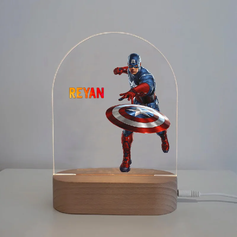 Industrial - Look Night Lamps with Exposed BulbsNight Lamps with Anti - Glare Features for Eye ComfortCaptain America Led Night Lamp