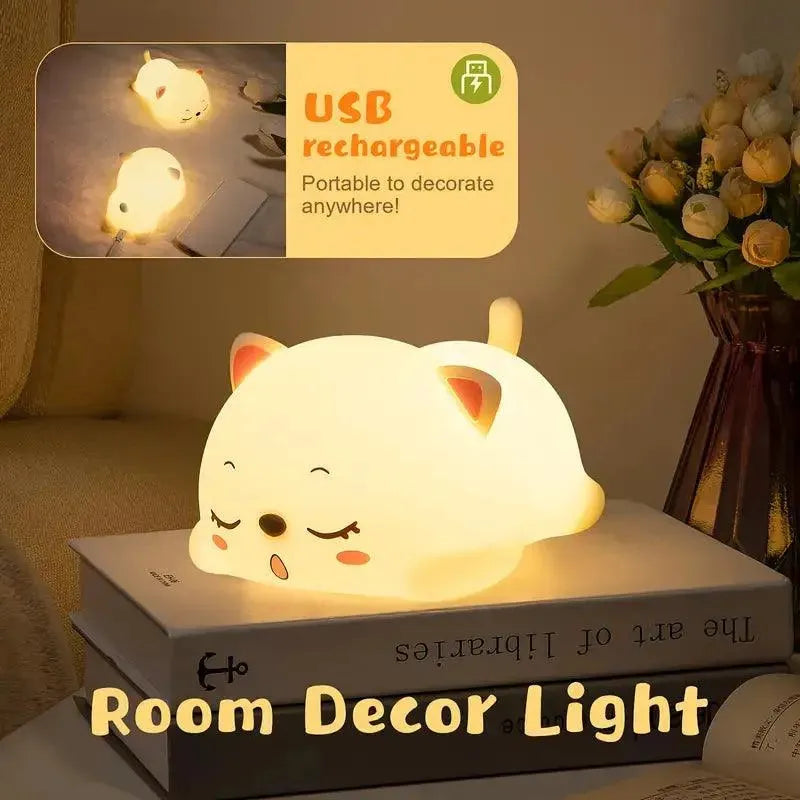 Scandinavian - Designed Night Lamps for a Simple AestheticNight Lamps with Adjustable Angles for Directed Lighting3D Silicon Cute Cat Night Lamp