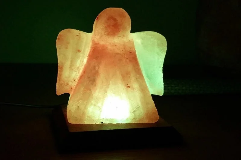 Salt Lamps with a LED Bulb for Energy - Saving and a Long - Lasting GlowWhite Himalayan Angel lamp