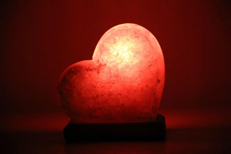 Salt Lamps with a Wooden Base for a Rustic and Natural AestheticHeart Shape Salt Lamp