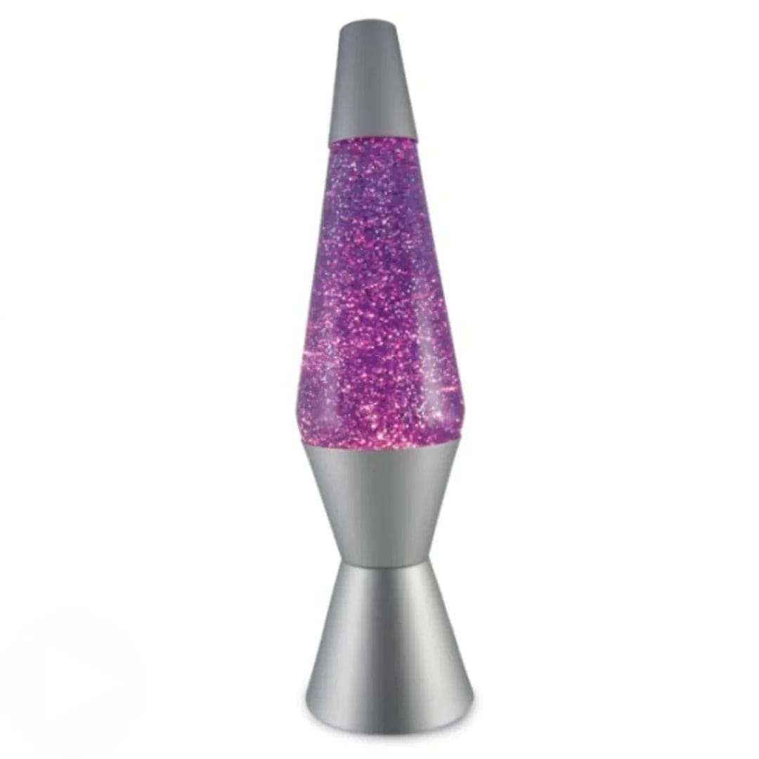 Salt Lamps with a LED Bulb for Energy - Saving and a Long - Lasting GlowSilver/Purple Diamond Glitter Lava Lamp