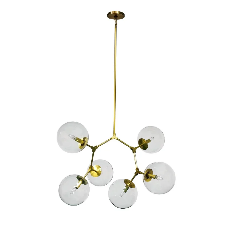 Small Chandeliers for Compact RoomsChandelier for Restaurant Dining Areas to Set the MoodEpiphany 6 Light Chandelier - Brass