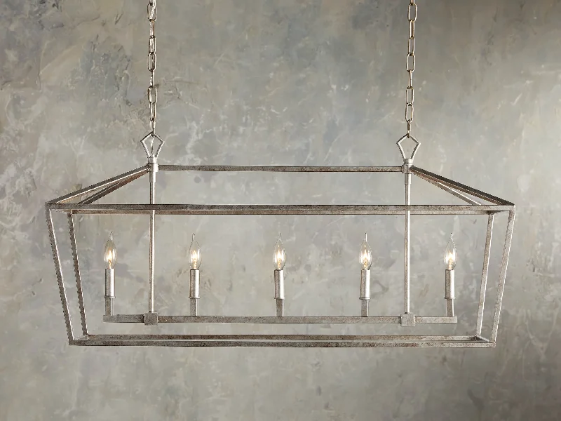 Chandeliers for Low Ceilings to Avoid OvercrowdingScandinavian Minimalist Chandelier for Cozy InteriorsGarnet 41" Rectangular Chandelier in Silver