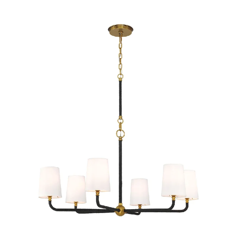 Chandeliers with Venetian Glass for a Luxurious LookChandelier for Gala Dinners to Provide a Grand SettingJuniper 6 Light Chandelier - Black & Brass