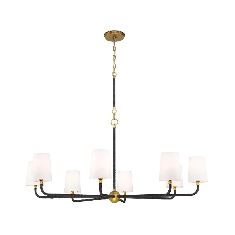 Chandeliers with Metal Frames in Silver FinishModern Minimalist Chandelier for Contemporary HomesJuniper 8 Light Chandelier - Black & Brass