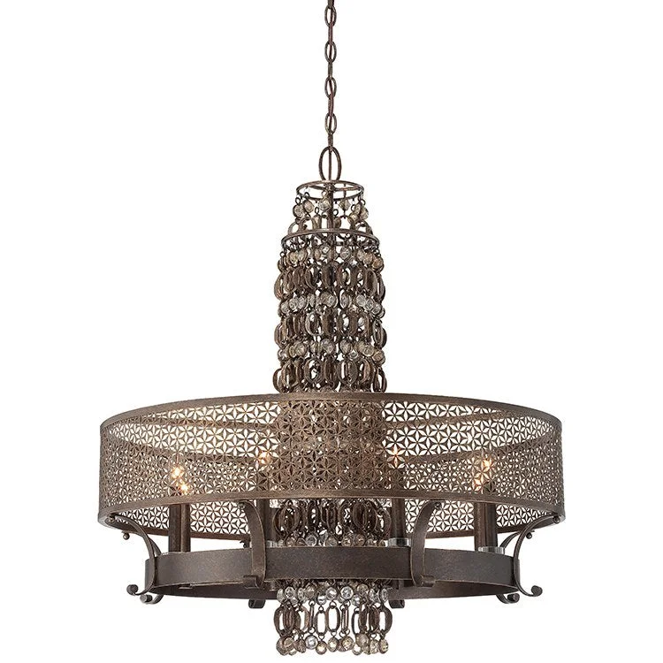 Chandeliers with Metal Frames in Silver FinishEnergy - Saving Chandelier with LED BulbsAjourer Eight-Light Chandelier