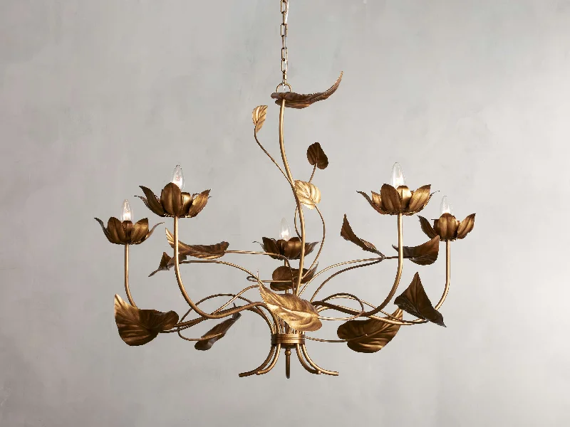 Chandeliers with Candle - Style Bulbs for a Classic AestheticBrass Chandelier with Antique Patina FinishNinfea Chandelier