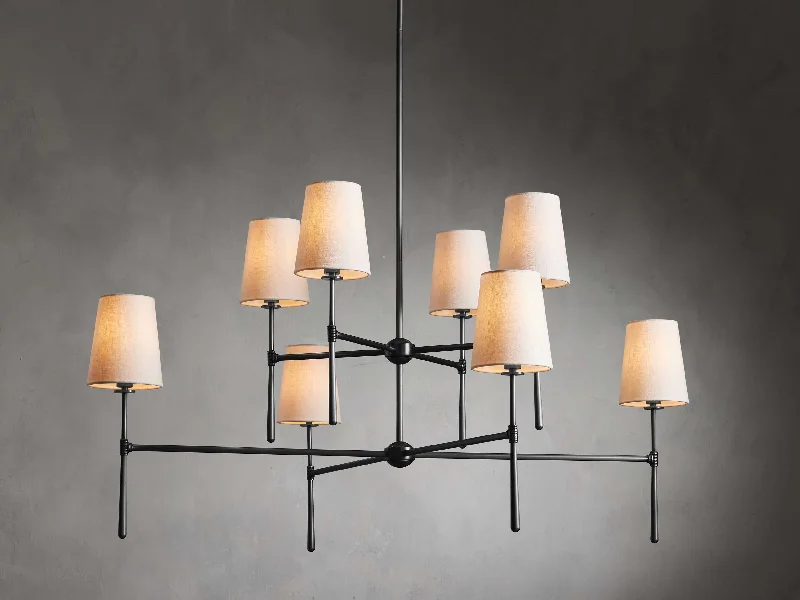 Chandeliers with Frosted Glass for a Softer Light DiffusionCeramic Chandelier with Hand - Painted DesignsRhodes 2-Tier Round Chandelier