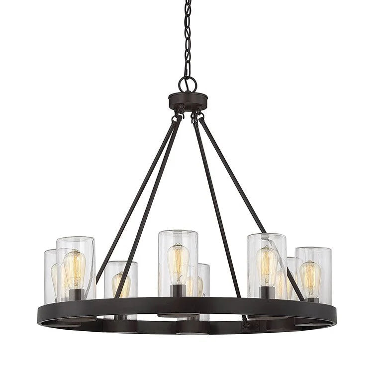 Chandeliers with Adjustable Arms for Directional LightingSilver Chandelier for a Contemporary and Chic AppearanceInman Eight-Light Outdoor Chandelier