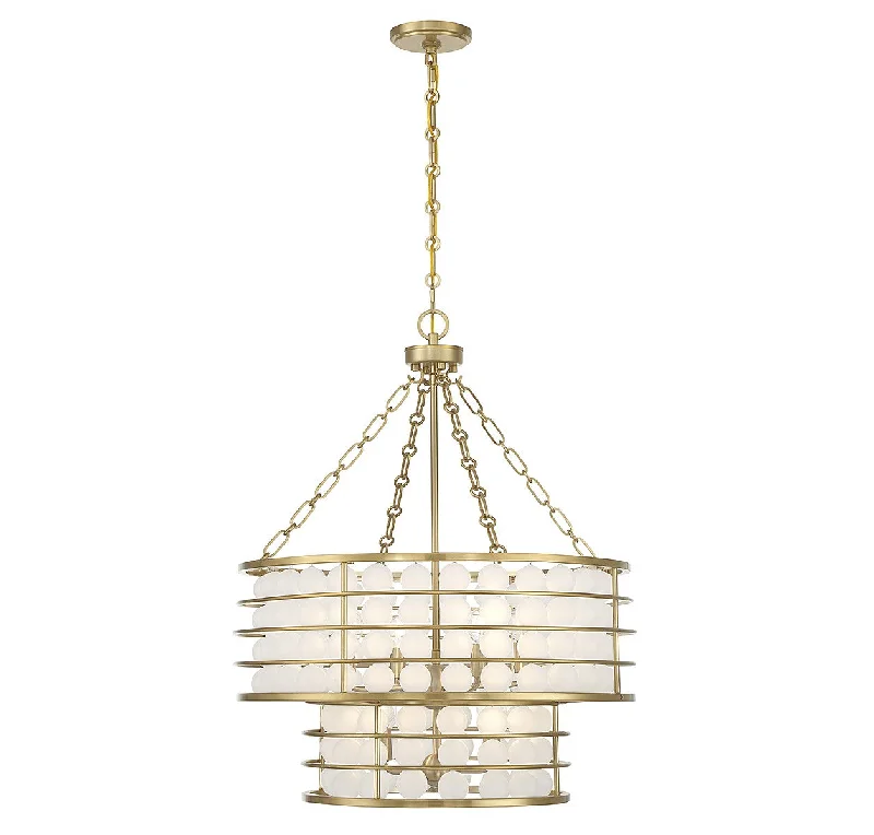 Chandeliers with Metal Frames in Bronze FinishArt Deco Chandelier with Geometric PatternsByron Chandelier