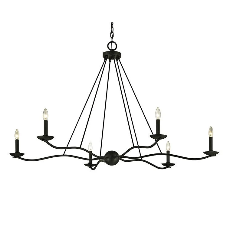 Chandeliers with Metal Frames in Bronze FinishEnergy - Saving Chandelier with LED BulbsSawyer Six-Light Chandelier