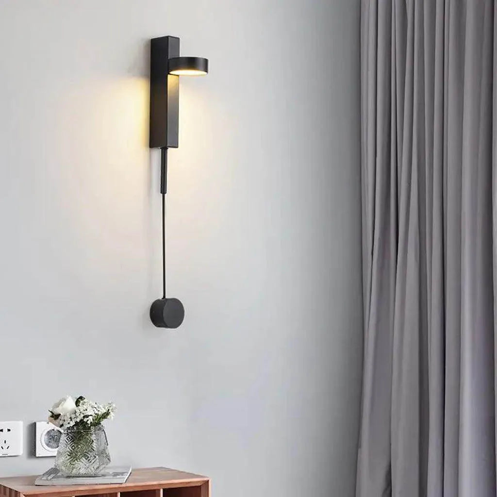 asian - inspired wall lamps with bamboo or paper shades for a zen - like Metal Wall Lamp with a Matte Black Finish for a Sleek LookUnique Design Creative Art-Deco Black  Bedside Led Wall Lamp by Gloss (B854)