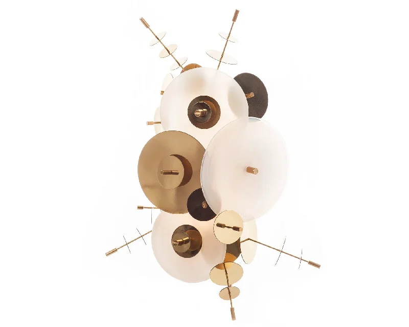 asian - inspired wall lamps with bamboo or paper shades for a zen - like Wall Lamp with a Built - in Speaker for an Integrated Audio ExperienceConfetti Sconce - Cream/Opaline/Brass