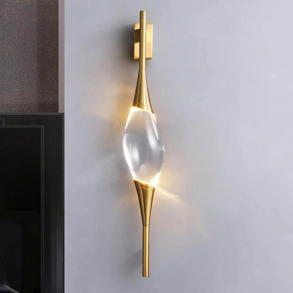 asian - inspired wall lamps with bamboo or paper shades for a zen - like Victorian Style Wall Lamp with a Crystal Trim for Traditional InteriorsCrystal Tear Warm White Indoor Wall Light(MB8801-1L)