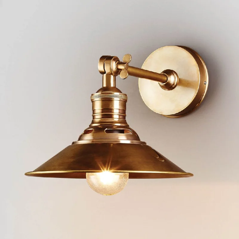 industrial style wall lamps with exposed bulbs for urban loftsTall Wall Lamp for High - Ceilinged Foyers to Make a StatementBristol Sconce in Antique Brass