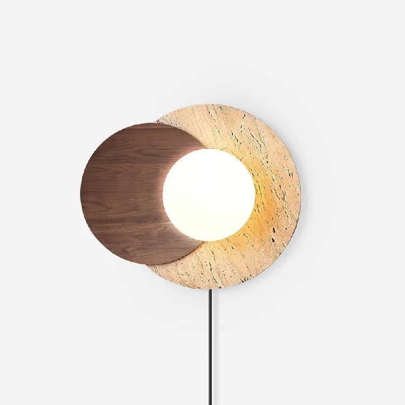 asian - inspired wall lamps with bamboo or paper shades for a zen - like Wall Lamp with a Low - Energy LED Bulb for Eco - Conscious UsersLunar Eclipse Plug-in Wall Lamp