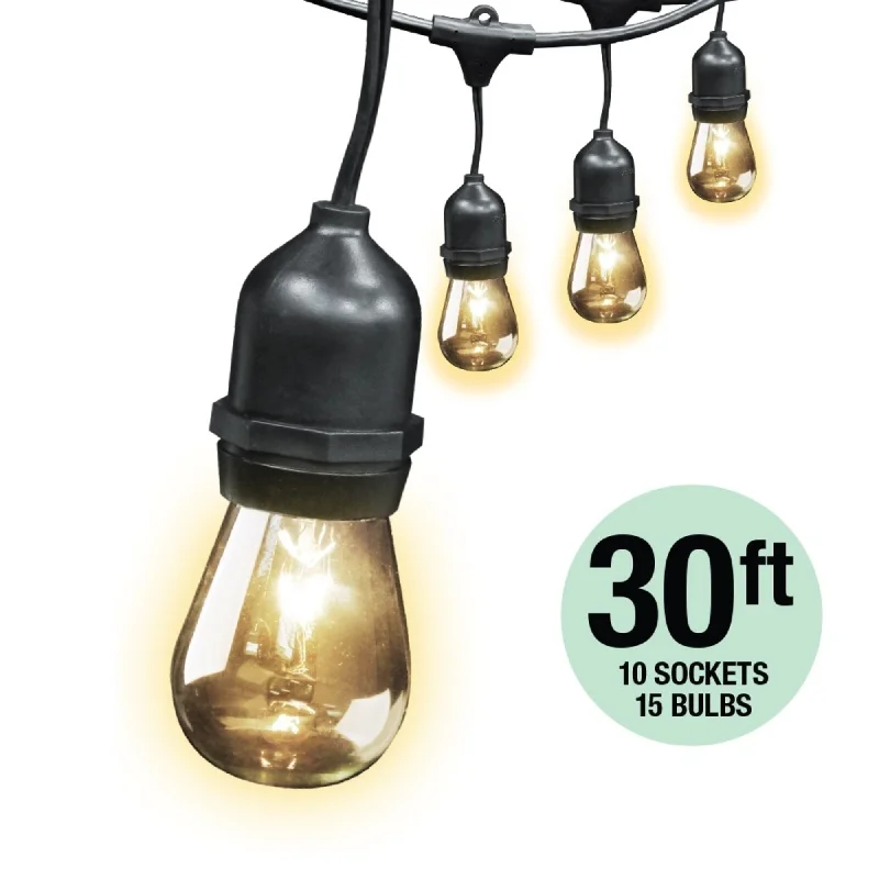 Outdoor String Lights with Weather - Resistant Materials for Patio and Garden Use30ft. Amber (2200K) String Lights