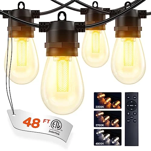 Color - Changing String Lights for a Festive and Dynamic Lighting Atmosphereaddlon 3CCT Outdoor String Lights with Remote Control, Dimmable and Timable Patio Lights