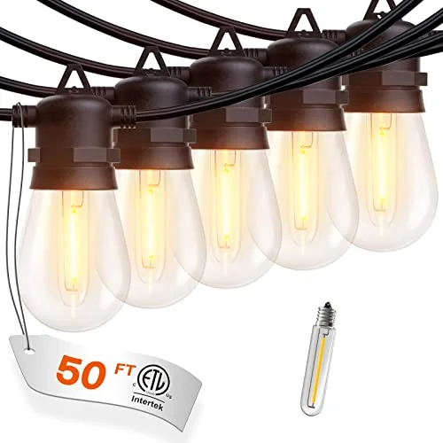 String Lights with a Vintage - Style Bulb for a Nostalgic Lookaddlon LED Outdoor String Lights with Dimmable Edison Shatterproof Bulbs