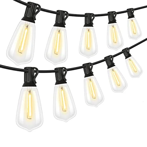 String Lights with a Timer Function for Automatic On/Offaddlon Outdoor String Lights 100FT, ST38 String Lights for Outside with 30+2 Shatterproof LED Bulbs