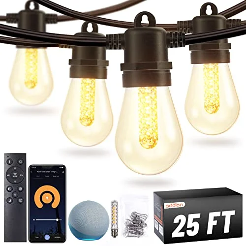 String Lights with a Dimmable Feature for Customizable Lighting Intensityaddlon Smart Outdoor String Lights