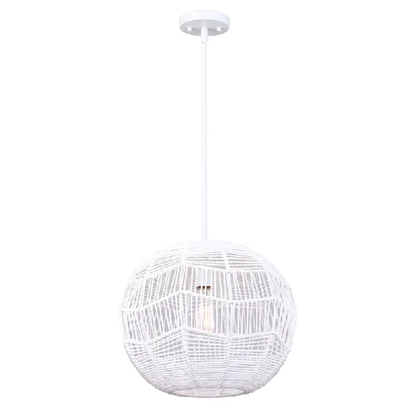 String Lights with a Battery - Operated Option for Portable and Wireless UseCanarm IPL2036B01WH Leona White Geometric String Pendant