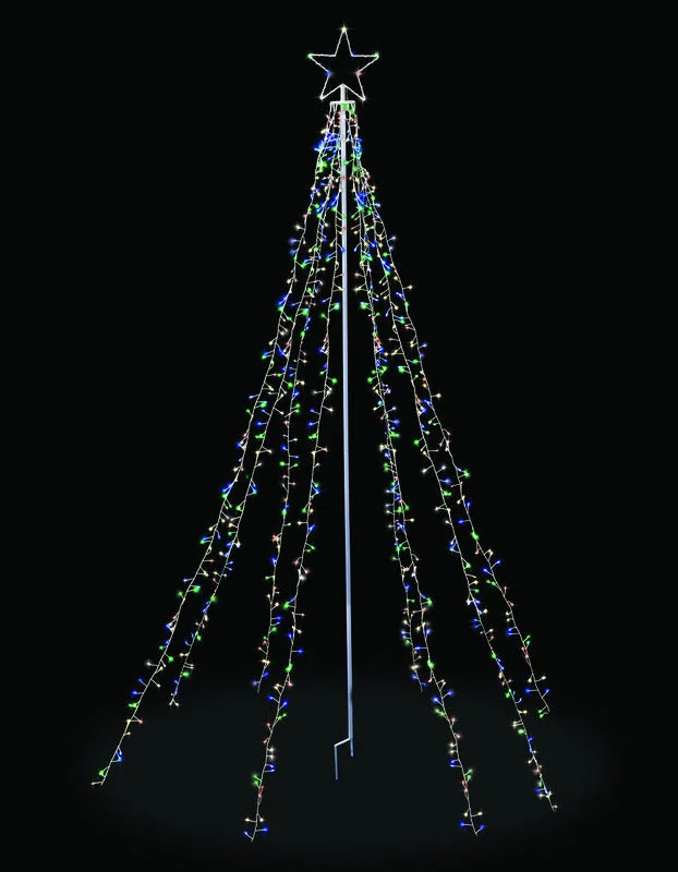 String Lights with a Dimmable Feature for Customizable Lighting IntensityCelebrations  LED  Multi  7 ft. Yard Decor  Large Multicolored Cluster String Tree