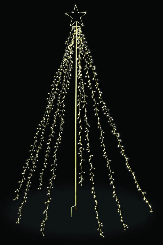 String Lights with a Timer Function for Automatic On/OffCelebrations  Cluster  LED String Tree  White  Metal  1 pk