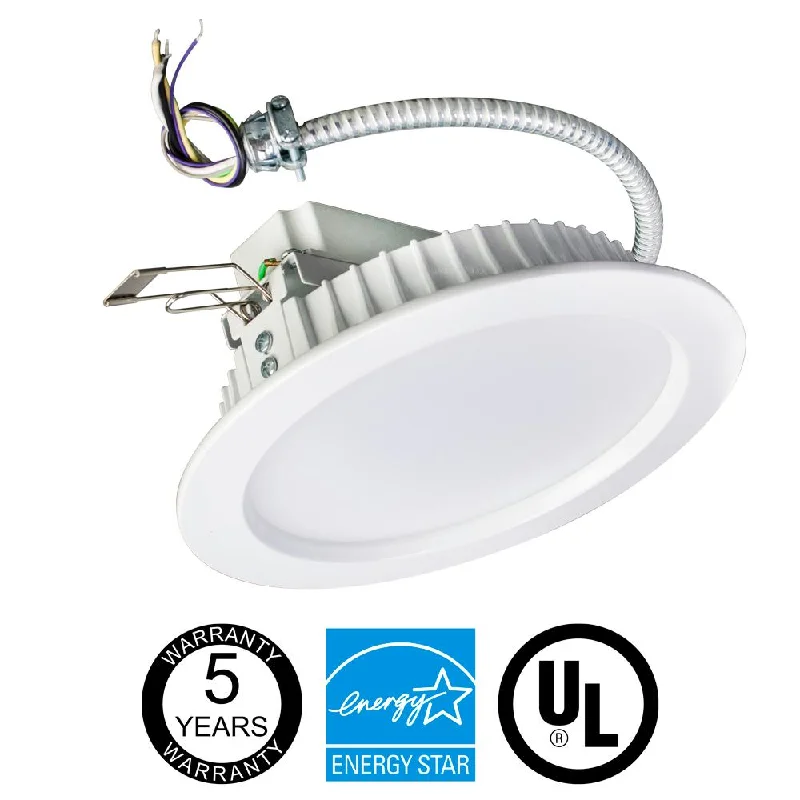 Plastic Recessed Lights for Lightweight and Cost - EffectivenessEnergetic Lighting LED Recessed Downlight - 8 Inches - 22W - 120-277V - 1800 lumens - 3000K - 0-10V Dimmable