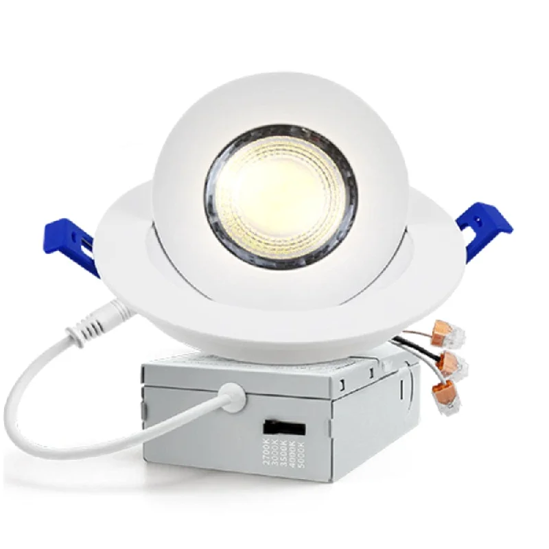 Recessed Lights with Removable Trim for Easy CleaningLED Canless Recessed Light 4x/8x/12x Package 9W 4 inch Gimbal 5CCT Dimmable Adjustable Directional Retrofit Eyeball Lighting with Jbox ETL Rated