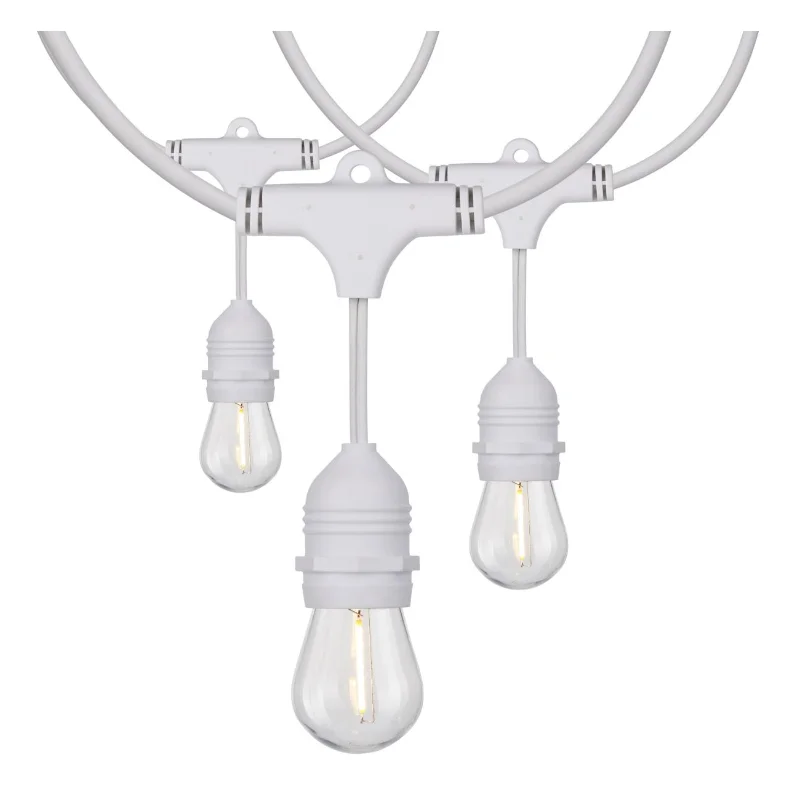 String Lights with a Warm White Glow for a Cozy and Inviting AmbianceSatco S8038 24-ft 12 Lamps LED String light