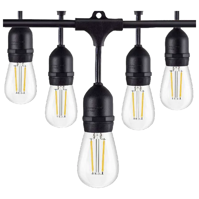 String Lights with a Vintage - Style Bulb for a Nostalgic LookSL101 LED Low Voltage Bistro String Lights 48 FT Outdoor Weatherproof 12V Edison Bulbs